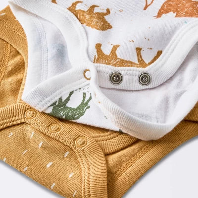 Baby 4pk Safari Animals Long Sleeve Bodysuit - Cloud Island™ 3 Baby 4pk Safari Animals Long Sleeve Bodysuit - Cloud Island™ - Image 3