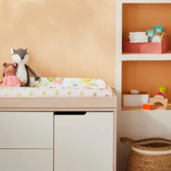 Plush Changing Pad Cover Floral - Cloud Island™ Gold