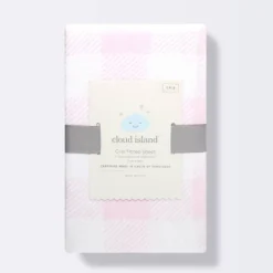 Polyester Rayon Jersey Fitted Crib Sheet - Cloud Island™ Pink Gingham -Cloud Island GUEST 20b2b27f 34e5 4678 9c07 0ebbb79cbcf2