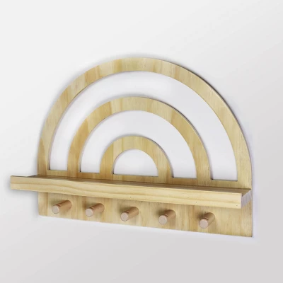 Rainbow Wooden Shelf Natural Wood - Cloud Island™ 1 Rainbow Wooden Shelf Natural Wood - Cloud Island™