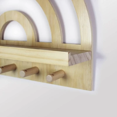 Rainbow Wooden Shelf Natural Wood - Cloud Island™ 2 Rainbow Wooden Shelf Natural Wood - Cloud Island™ - Image 2