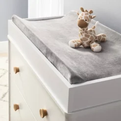 Velvet Polyester Spandex Changing Pad Cover - Dark Gray - Cloud Island™