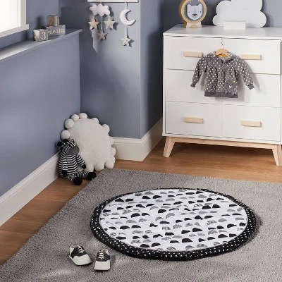 Round Activity Playmat Scallop - Cloud Island™ Black/White 1 Round Activity Playmat Scallop - Cloud Island™ Black/White