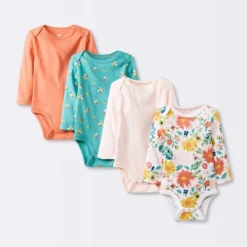 Baby Girls' 4pk Long Sleeve Bodysuit - Cloud Island™ Floral 9 Baby Girls' 4pk Long Sleeve Bodysuit - Cloud Island™ Floral -Cloud Island GUEST a26d0fc4 a22a 4ecb a6cb 9b713d268e3f