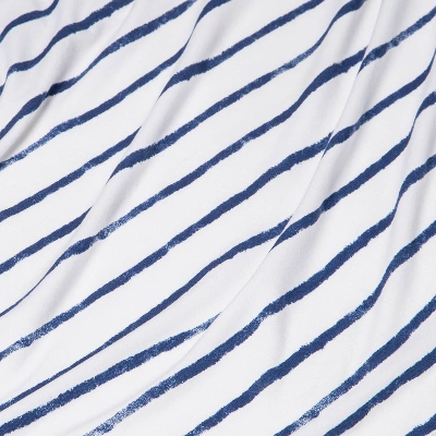 Polyester Rayon Jersey Fitted Crib Sheet - Cloud Island™ Navy Blue Vertical Stripe 3 Polyester Rayon Jersey Fitted Crib Sheet - Cloud Island™ Navy Blue Vertical Stripe - Image 3