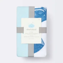 Fitted Jersey Crib Sheet Whales - Solid Blue - 2pk - Cloud Island™ -Cloud Island GUEST a7687748 f28c 432a a386 ec9fef5228c2