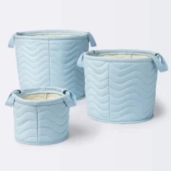 Quilted Fabric Large Round Storage Basket - Blue - Cloud Island™ -Cloud Island GUEST b5ea39f4 c0fb 41bd b243 b44948b1ddaf