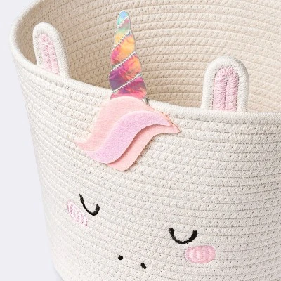 Coiled Rope Medium Round Storage Decorative Basket - Unicorn - Cloud Island™ 2 Coiled Rope Medium Round Storage Decorative Basket - Unicorn - Cloud Island™ - Image 2