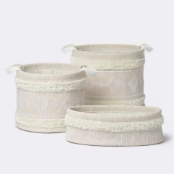 Tufted Fabric Medium Round Storage Basket - Khaki And Cream - Cloud Island™ 5 Tufted Fabric Medium Round Storage Basket - Khaki And Cream - Cloud Island™ -Cloud Island GUEST e2afc7f2 506d 4734 b8ca 23bee32bd3dd 1