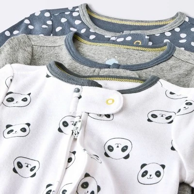 Baby Boys' 3pk Pandas Zip-Up Sleep N' Play - Cloud Island™ Heather Gray 2 Baby Boys' 3pk Pandas Zip-Up Sleep N' Play - Cloud Island™ Heather Gray - Image 2