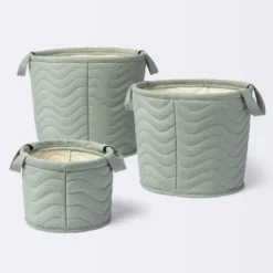Quilted Fabric Small Round Storage Basket - Green - Cloud Island™ -Cloud Island GUEST fe54c62f 90f2 4ff1 bc3f d731445825aa 2